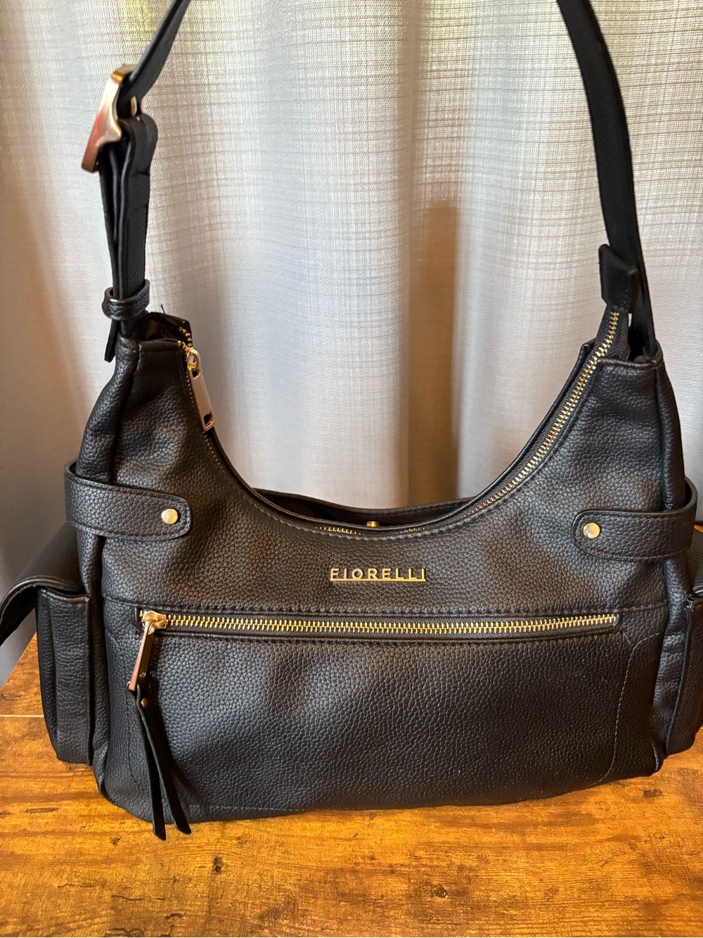 Fiorelli Black Pebble Leather Shoulder Bag